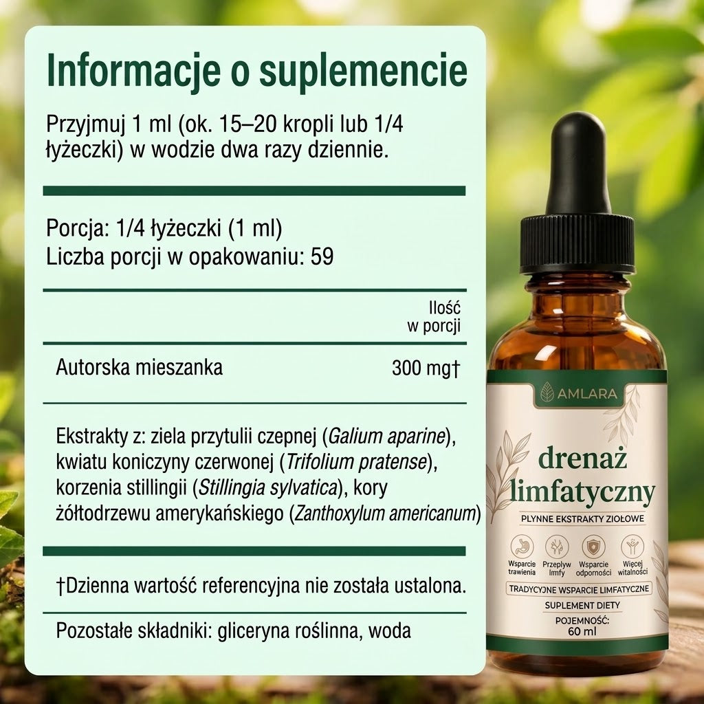 Drenaż limfatyczny Amlara — naturalne krople